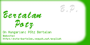 bertalan potz business card
