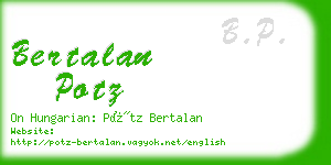 bertalan potz business card
